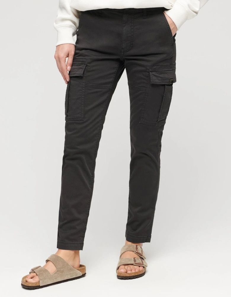 Women's Mid Rise Slim Cargo Pants Black