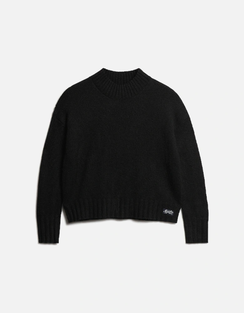 Women's Essential Mock Neck Jumper Black