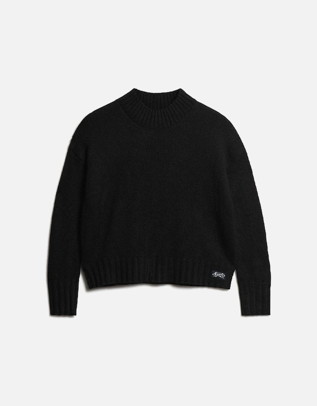 Women's Essential Mock Neck Jumper Black