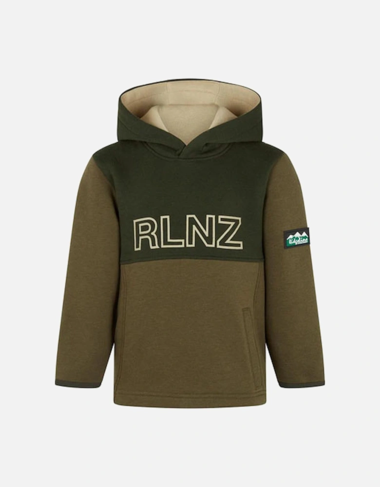 Kids NZ Hoodie Olive Mix