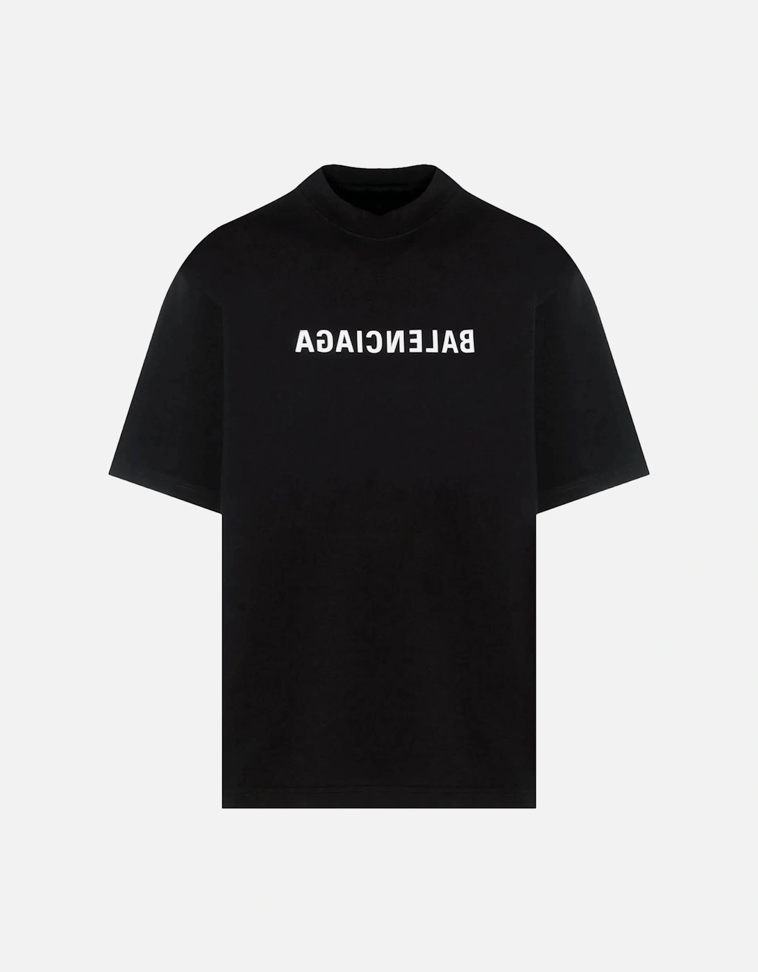 Balenciaga Men's Balenciaga Reversed Logo Print T-Shirt in Black
