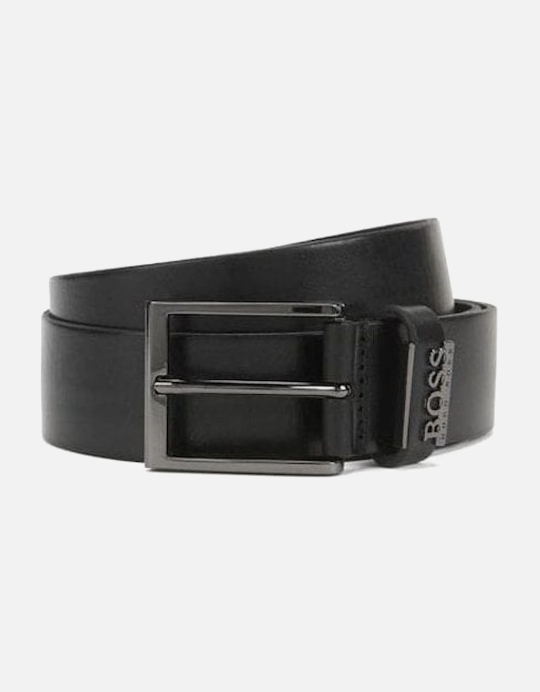 Men's Senol Black Leather Belt, 3 of 2