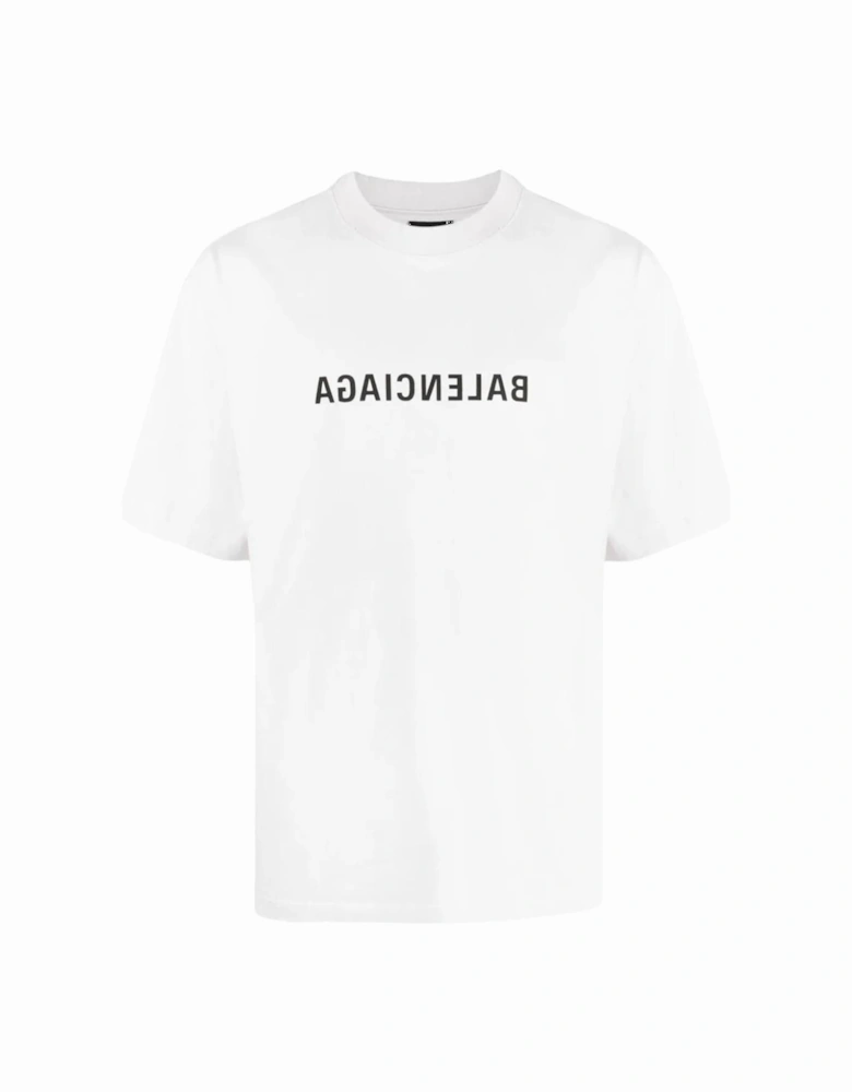 Reverse Logo Print T-Shirt in White