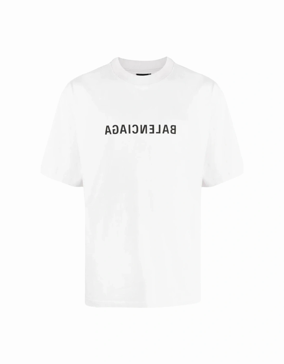 Reverse Logo Print T-Shirt in White, 6 of 5