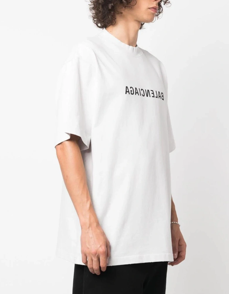 Reverse Logo Print T-Shirt in White