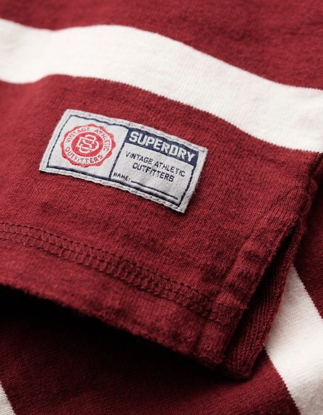 Men's Vintage Athletic Rugby Shirt Rich Burgundy/Cream Stripe