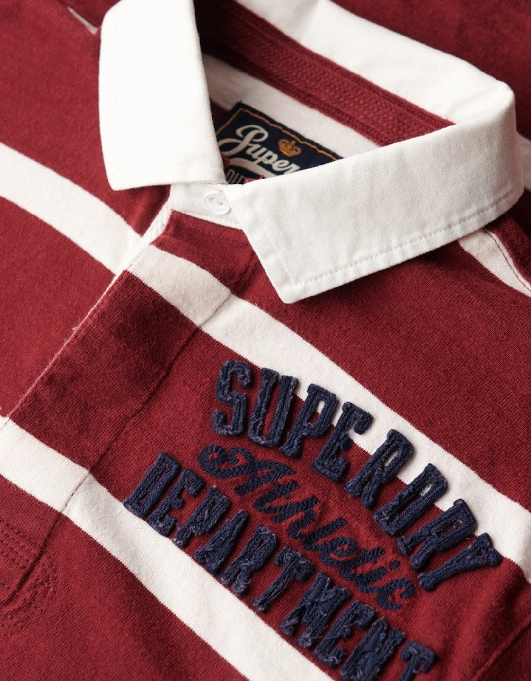 Men's Vintage Athletic Rugby Shirt Rich Burgundy/Cream Stripe