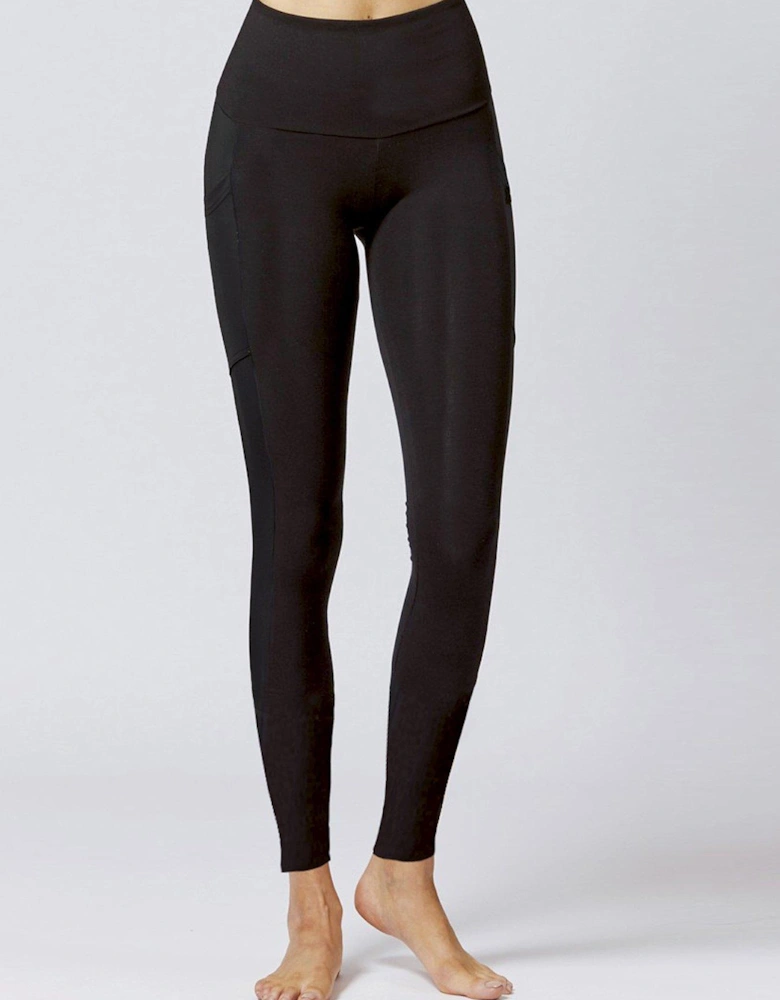 Tummy Control Extra Strong Compression Pocket Detail Legging - Black