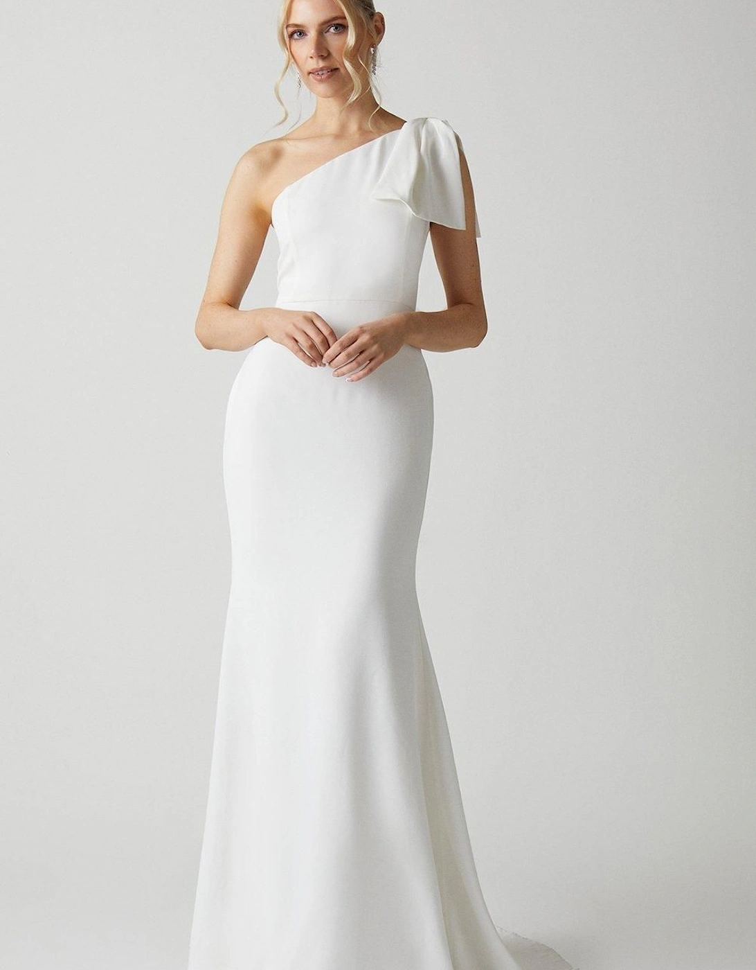 Bow One Shoulder Puddle Maxi Dress, 2 of 1