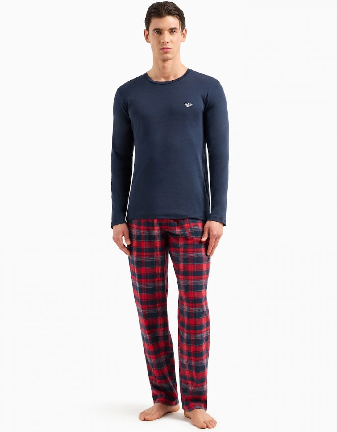 Mens Emporio Armani Mens Woven Pyjamas - Navy - Size: XL