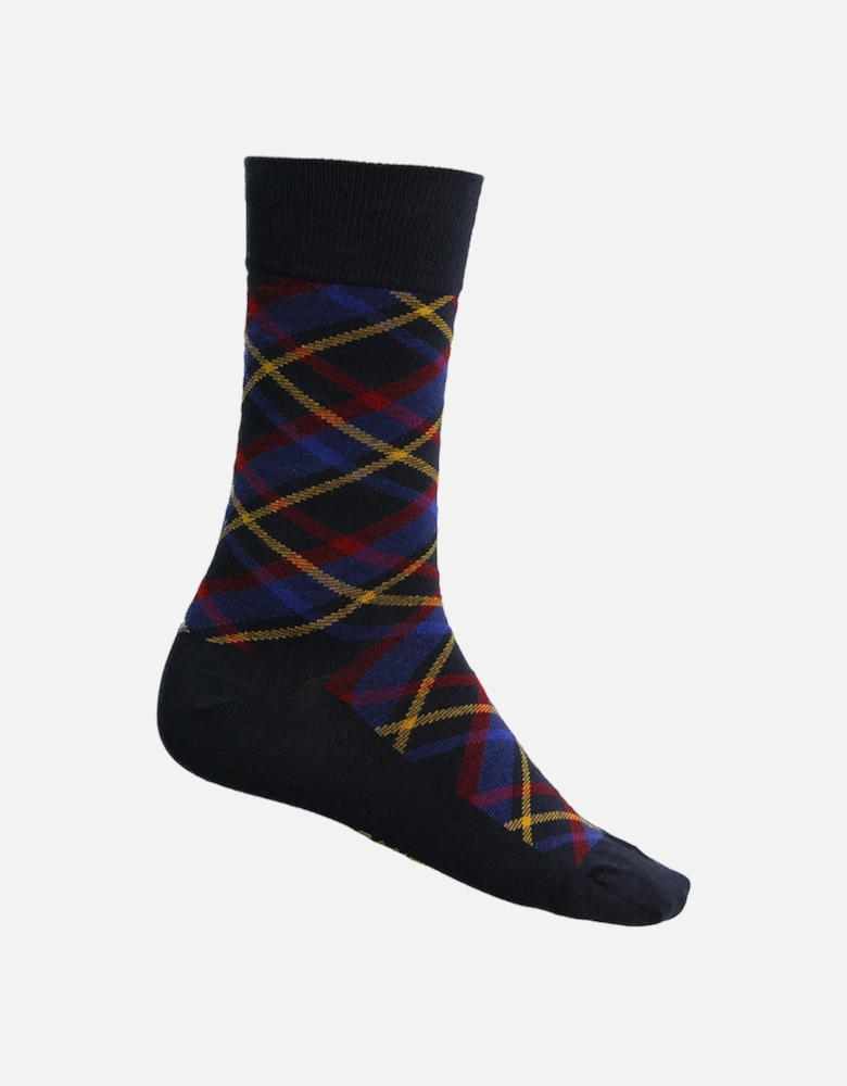 2-Pack Check & Rib Socks Gift Set, Evening Blue