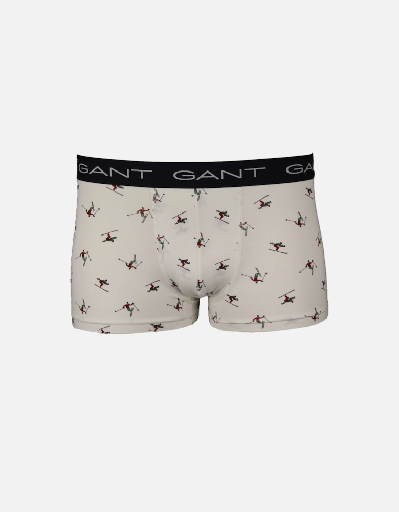 3-Pack Skier Print Boxer Trunks Gift Set, White