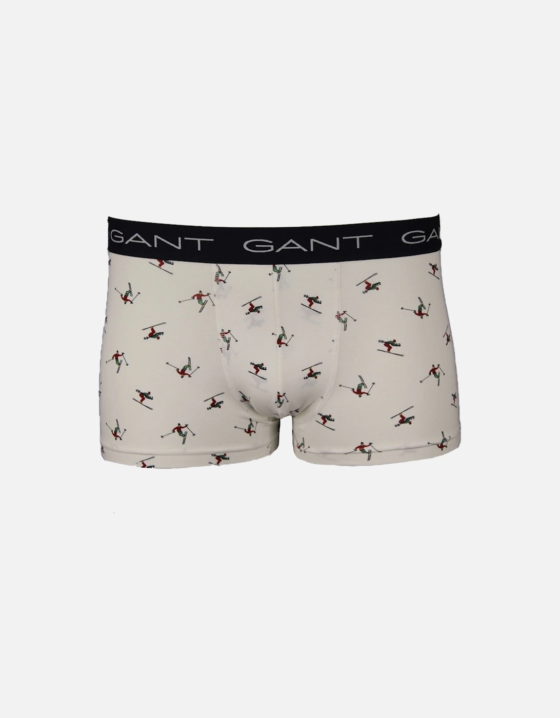 3-Pack Skier Print Boxer Trunks Gift Set, White