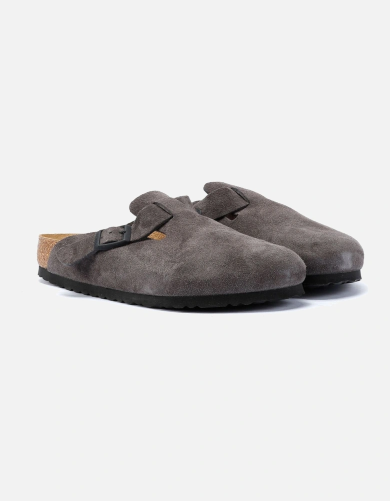 Suede Velvet Grey Clogs