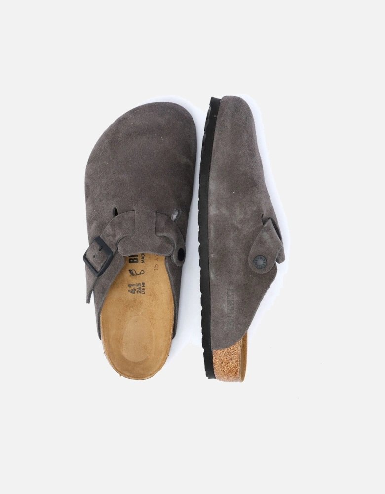 Suede Velvet Grey Clogs