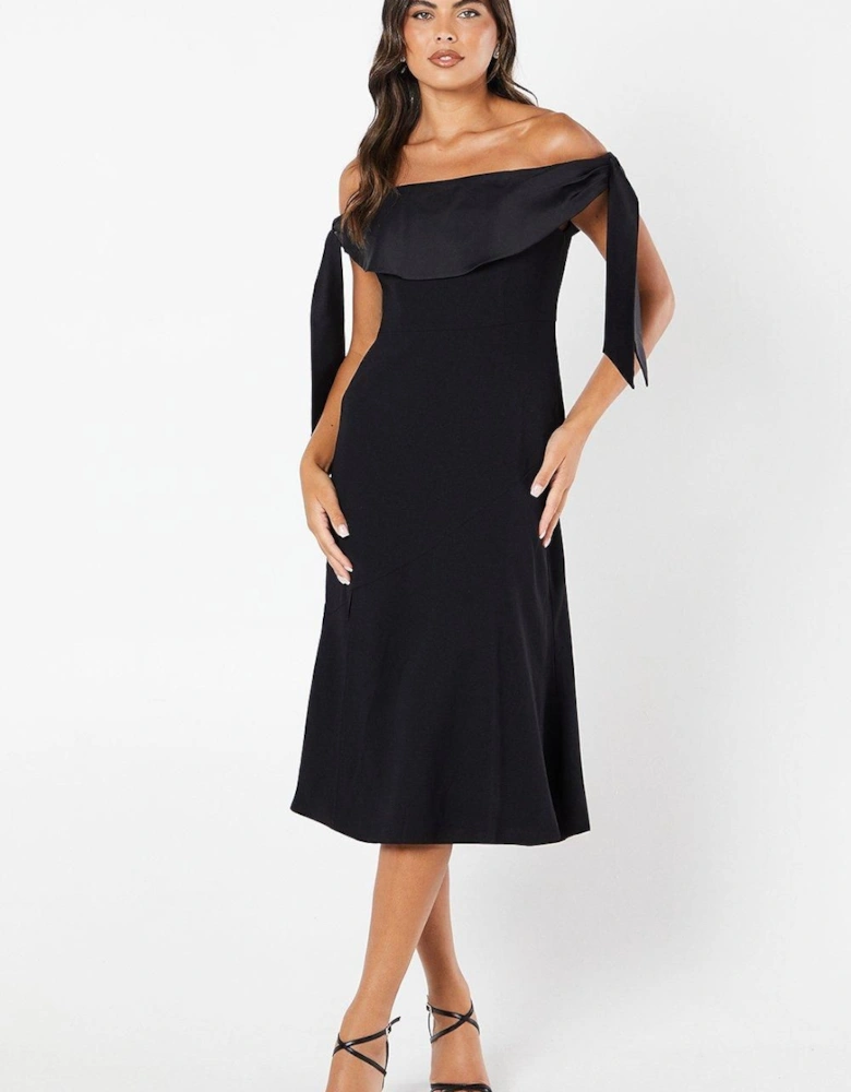 Bardot Tie Shoulder Midi Dress