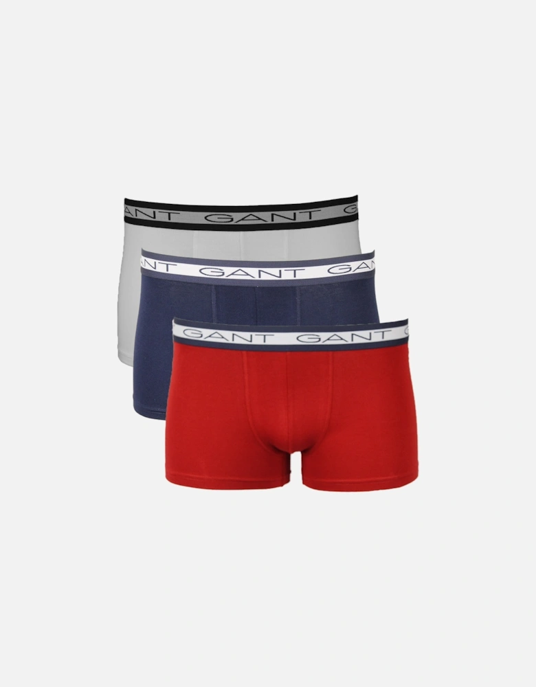 3-Pack Core Boxer Trunks, Cherry Red