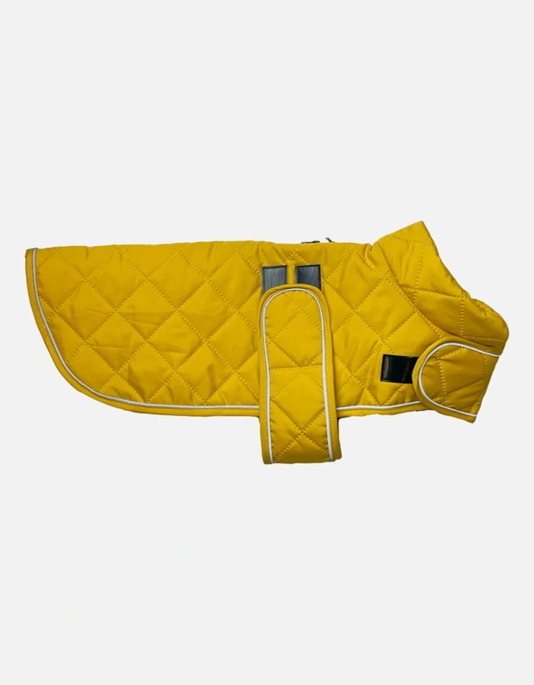 Quilted Waterproof Dog Coat Mustard