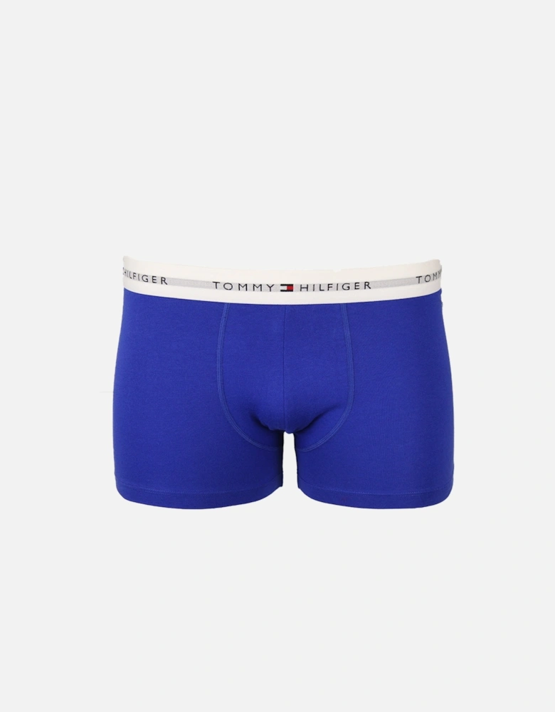 3-Pack Signature Cotton Boxer Trunks, Blue/Grape/Black