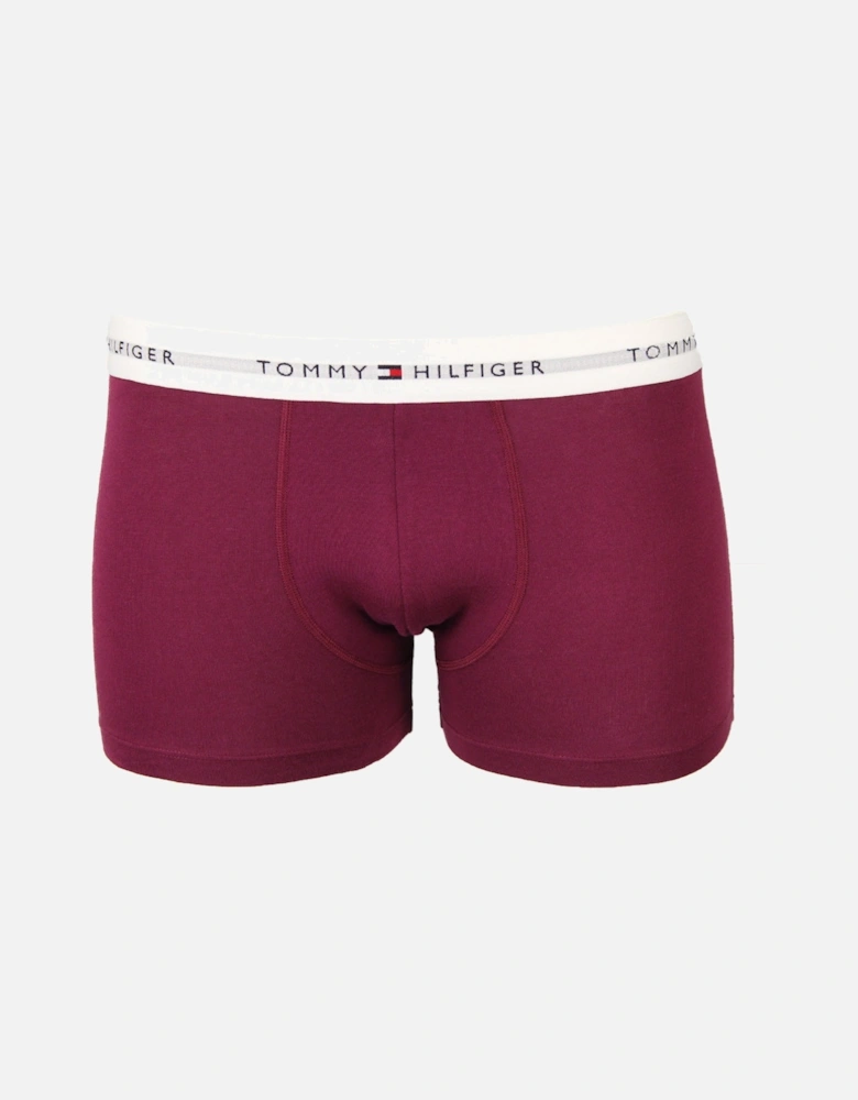 3-Pack Signature Cotton Boxer Trunks, Blue/Grape/Black