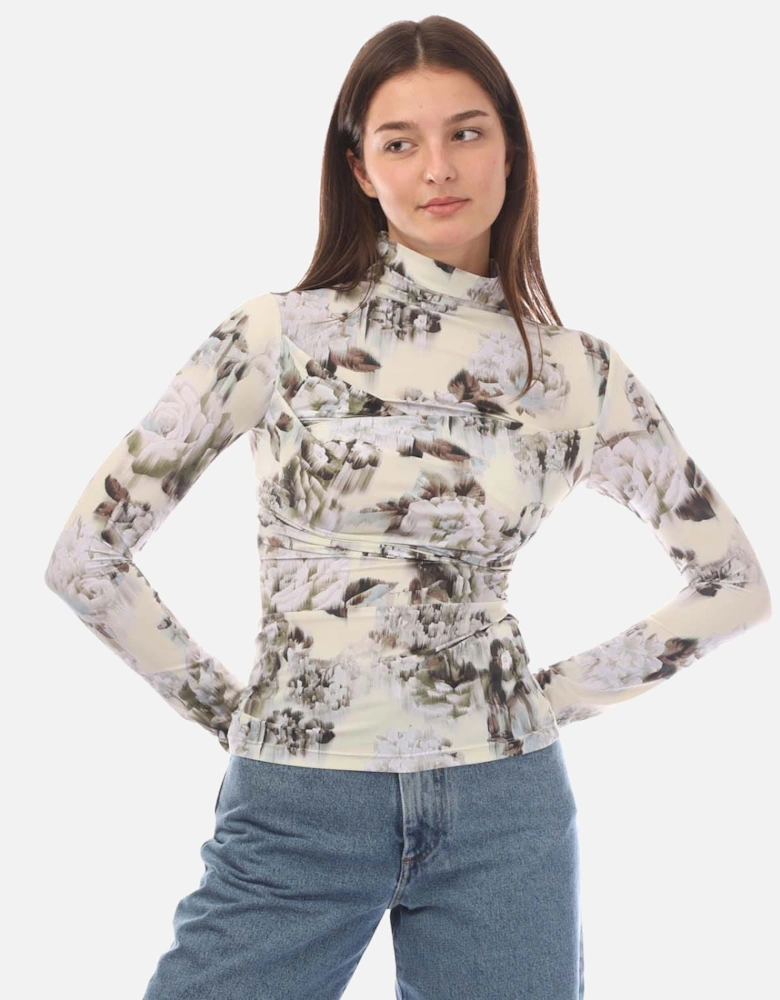 Chine Sec Skin Twist Long Sleeve Top