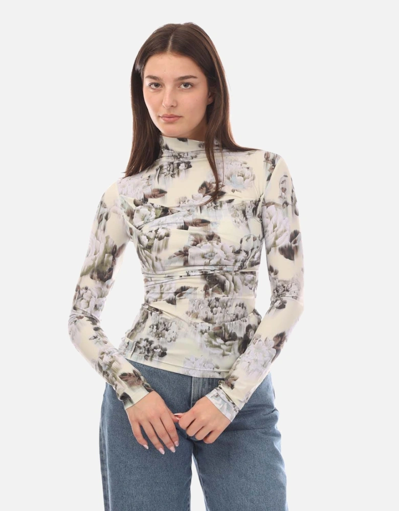 Chine Sec Skin Twist Long Sleeve Top