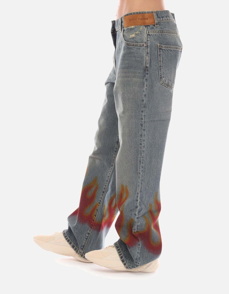 Burning Flared Denim Jeans