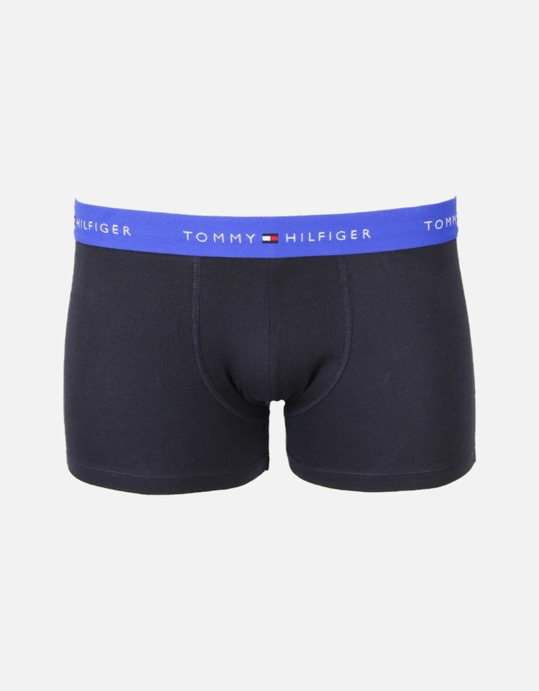 5-Pack Signature Cotton Boxer Trunks, Blue/Grape/Black