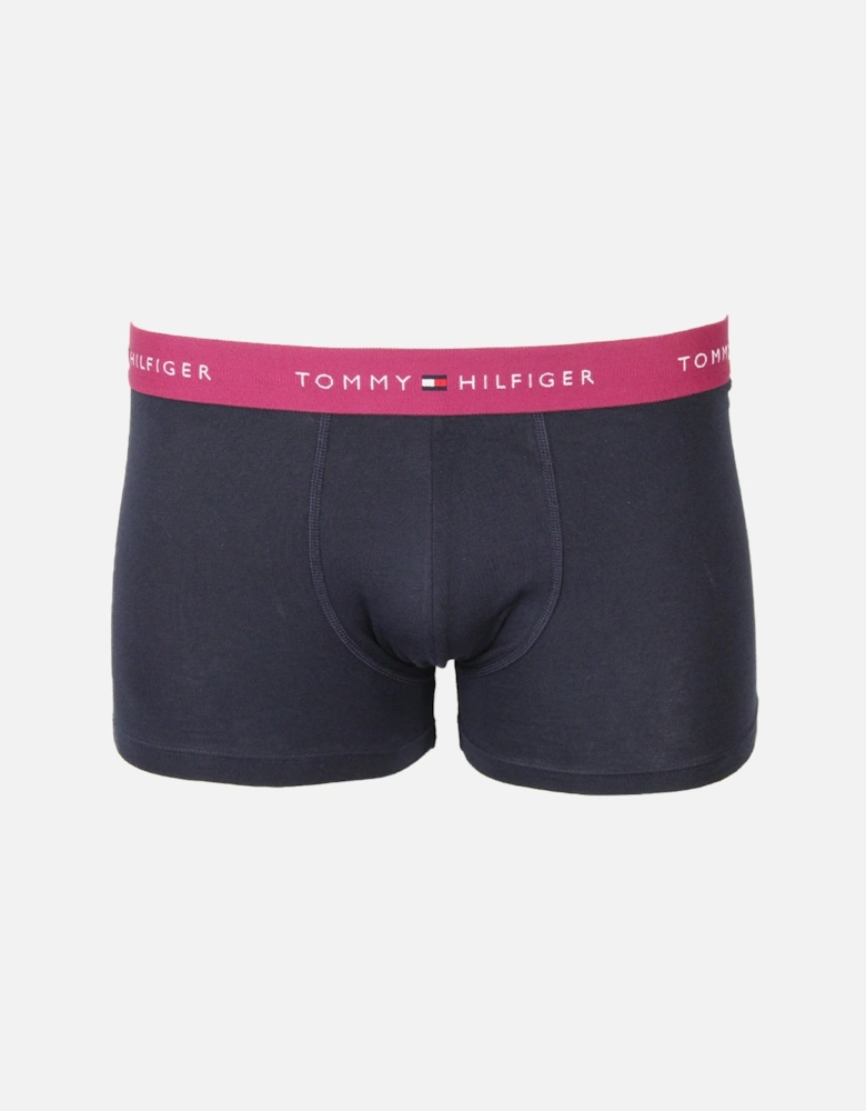 5-Pack Signature Cotton Boxer Trunks, Blue/Grape/Black