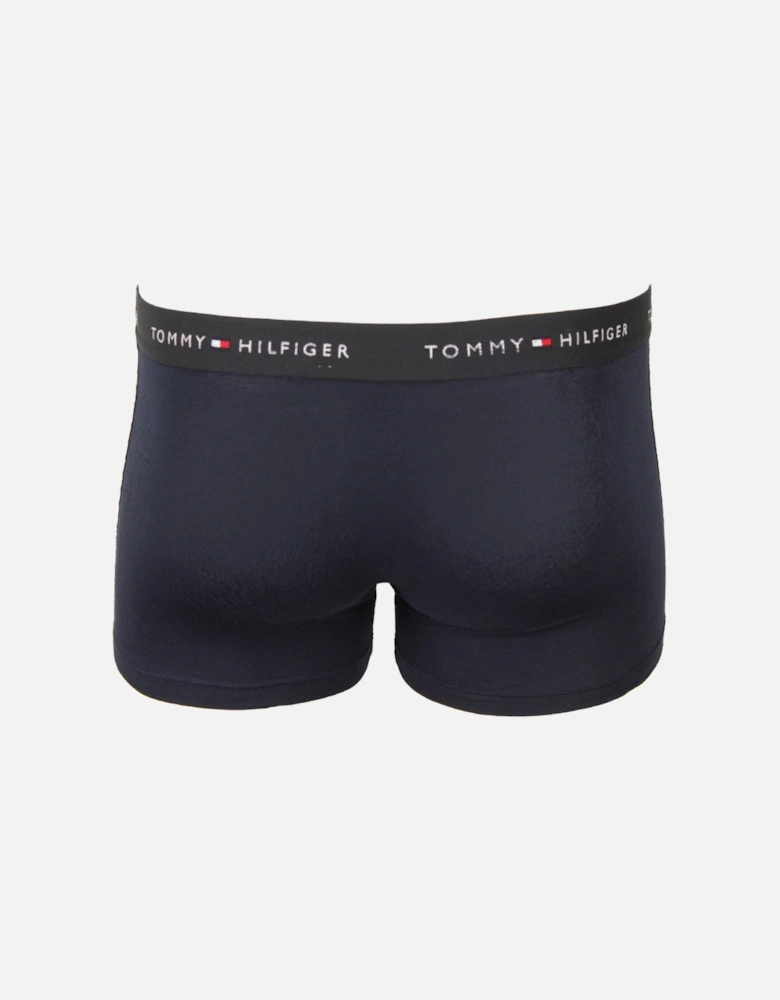 5-Pack Signature Cotton Boxer Trunks, Blue/Grape/Black