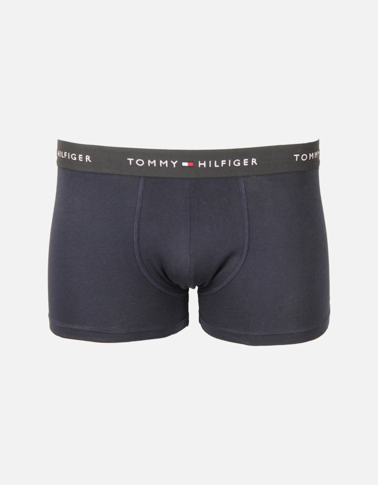 5-Pack Signature Cotton Boxer Trunks, Blue/Grape/Black
