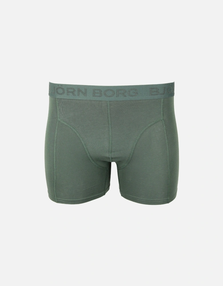 3-Pack Solid Boxer Trunks, Navy/Khaki/Green
