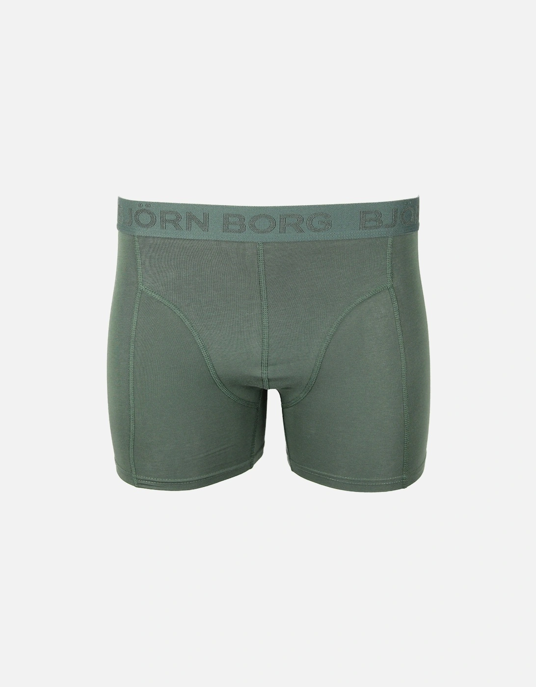 3-Pack Solid Boxer Trunks, Navy/Khaki/Green