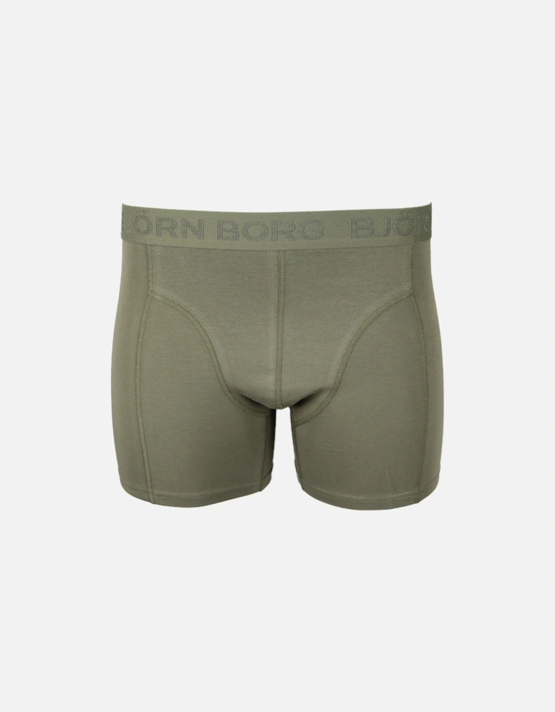 3-Pack Solid Boxer Trunks, Navy/Khaki/Green