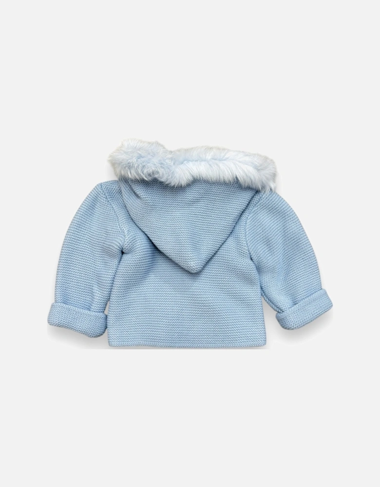 Azul Blue Fur Knit Cardigan