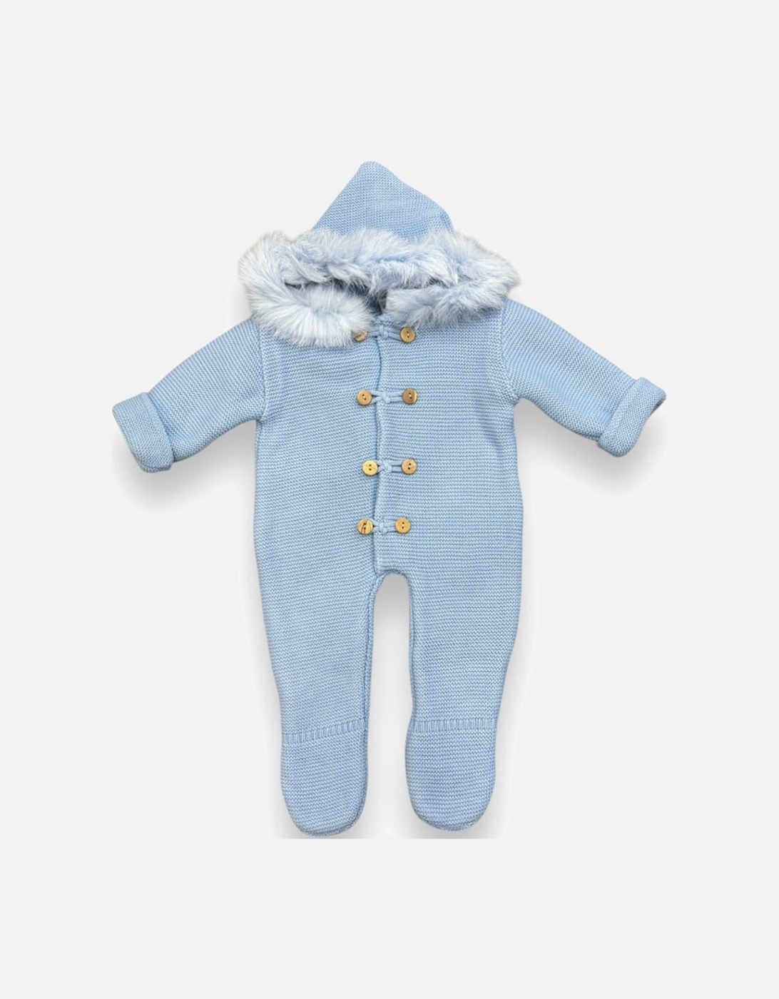 Azul Blue Fur Knit Pramsuit, 4 of 3