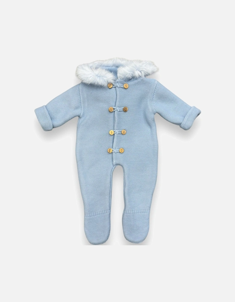 Azul Blue Fur Knit Pramsuit