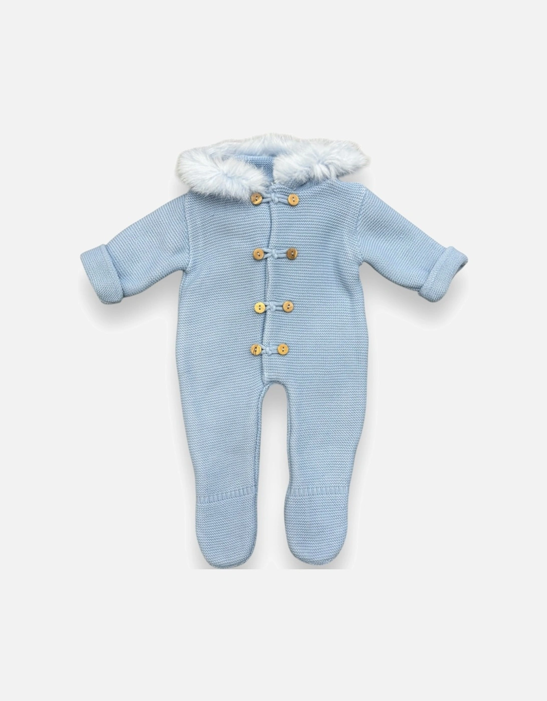 Azul Blue Fur Knit Pramsuit