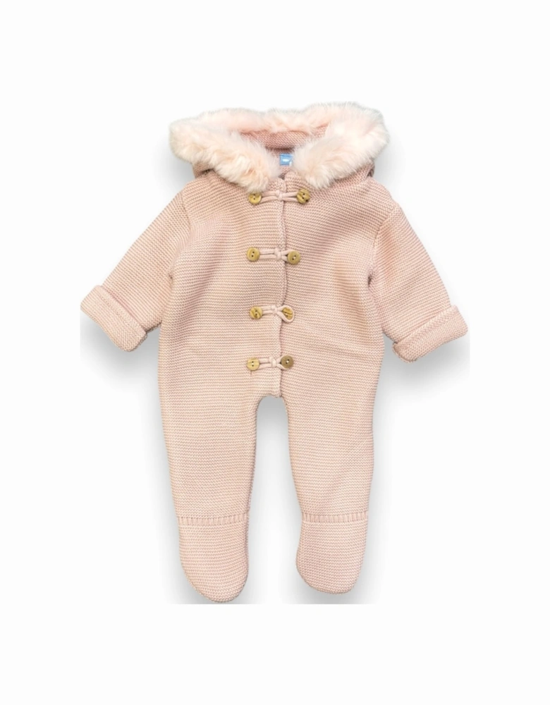 Dusty Pink Fur Knit Pramsuit