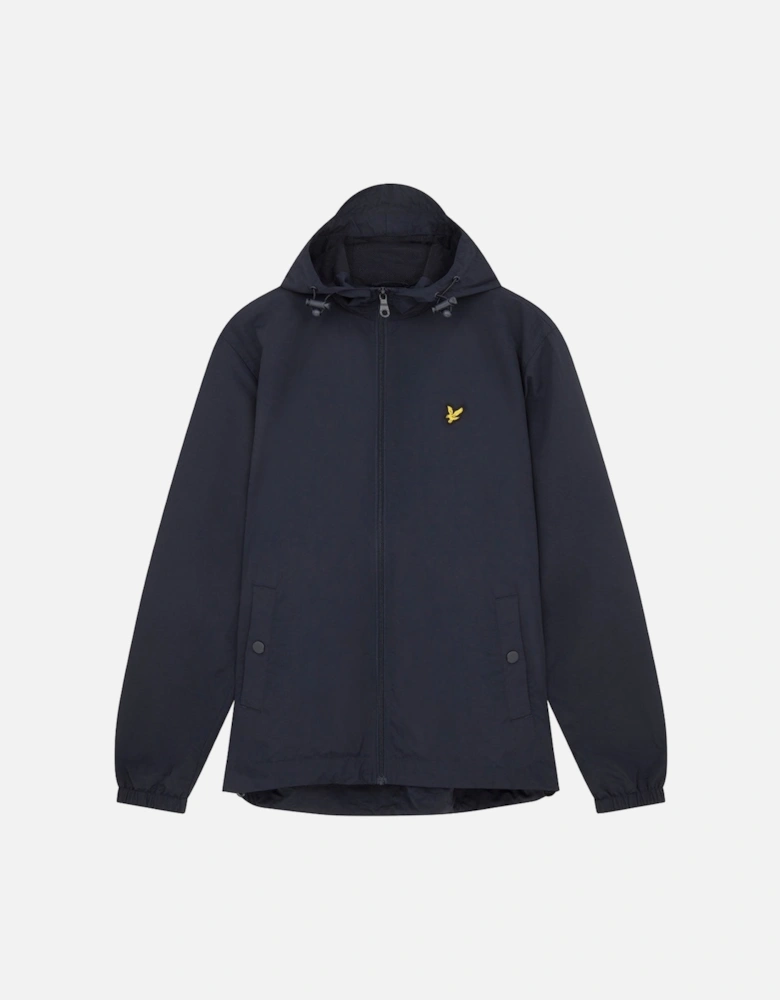 Lyle & Scott Branded Navy Blue Hooded Short Lightweight Jacket