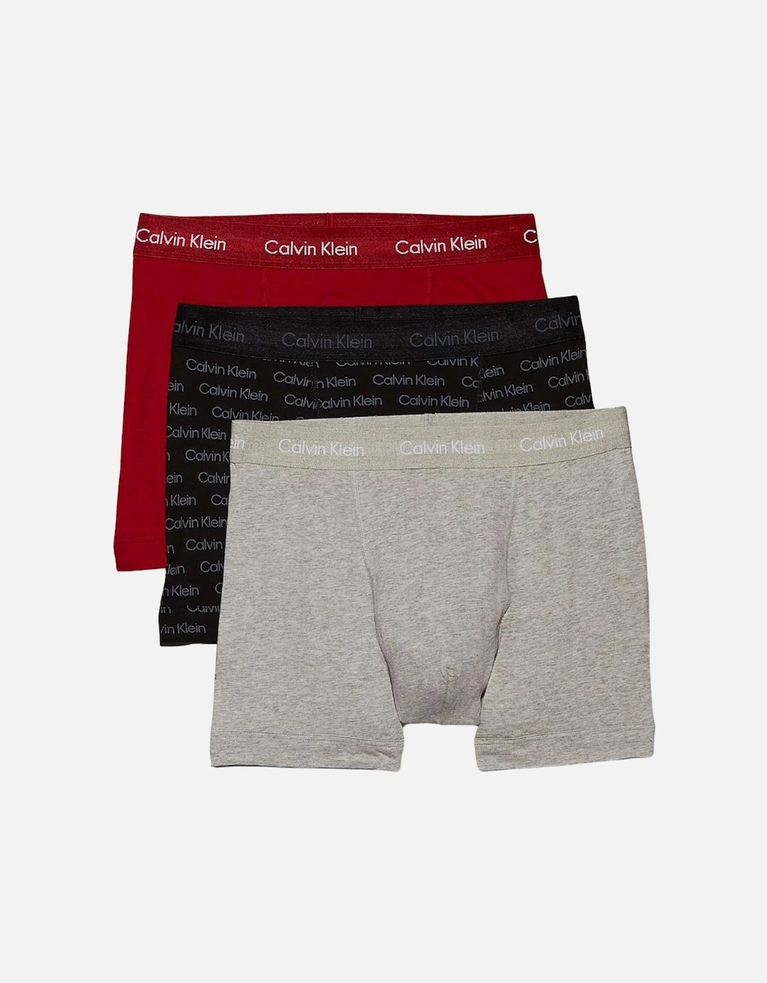 Calvin Klein Men's Multi Ck Stretch Trunk 3Pk - Grey/Berry/Black - : 32/33/32 Medium