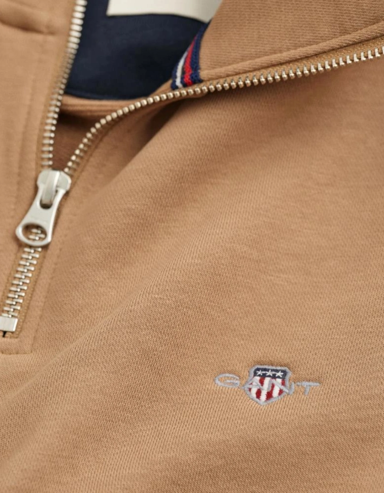 Reg Shield Half Zip Sweat - Warm Khaki