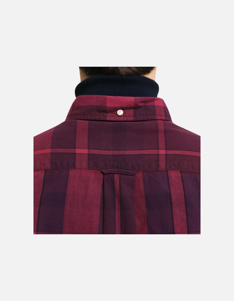 Reg Garment Dyed Check Shirt - Rich Wine