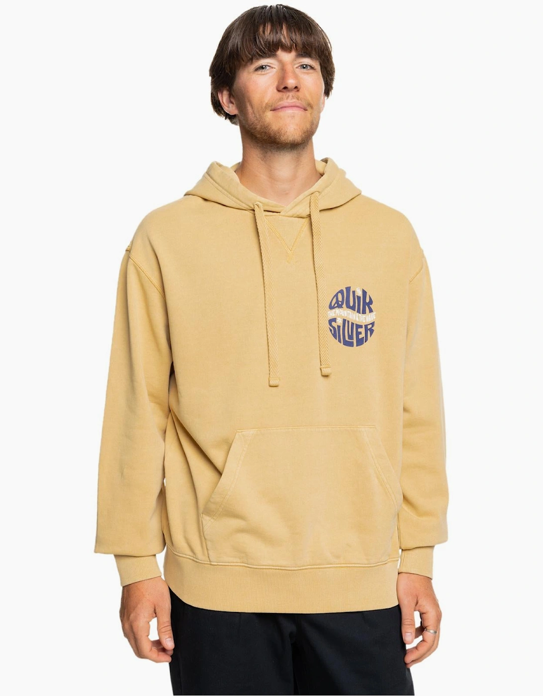Quiksilver Men's Quiksilver Mens Garment Dye Pullover Hoodie - Tan