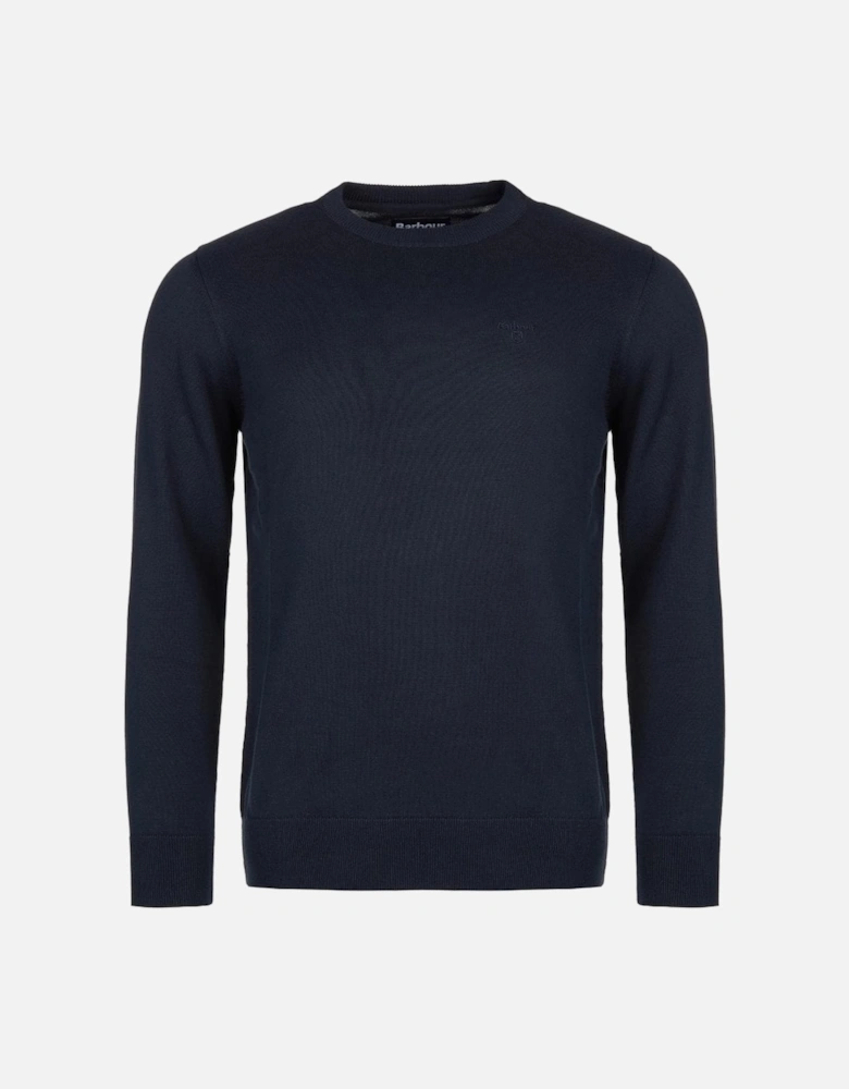 Heritage Pima Cotton Navy Crew Neck Jumper