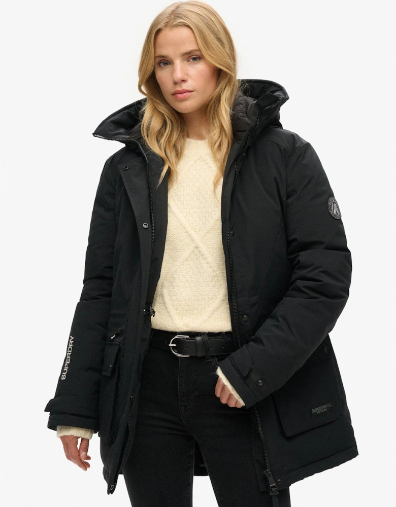 City Padded Parka Jacket - Black