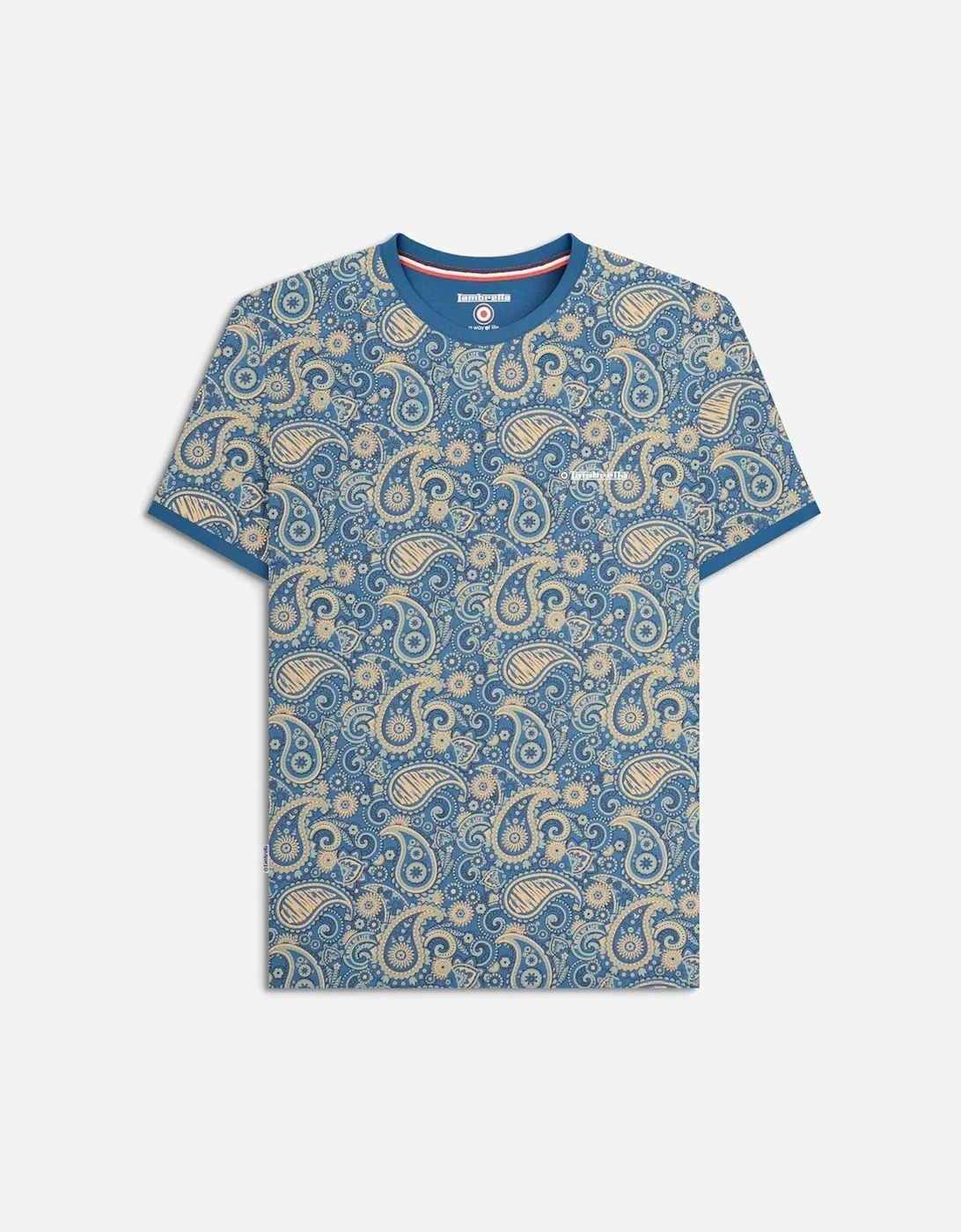 Mens Paisley Crew Neck Cotton T-Shirt