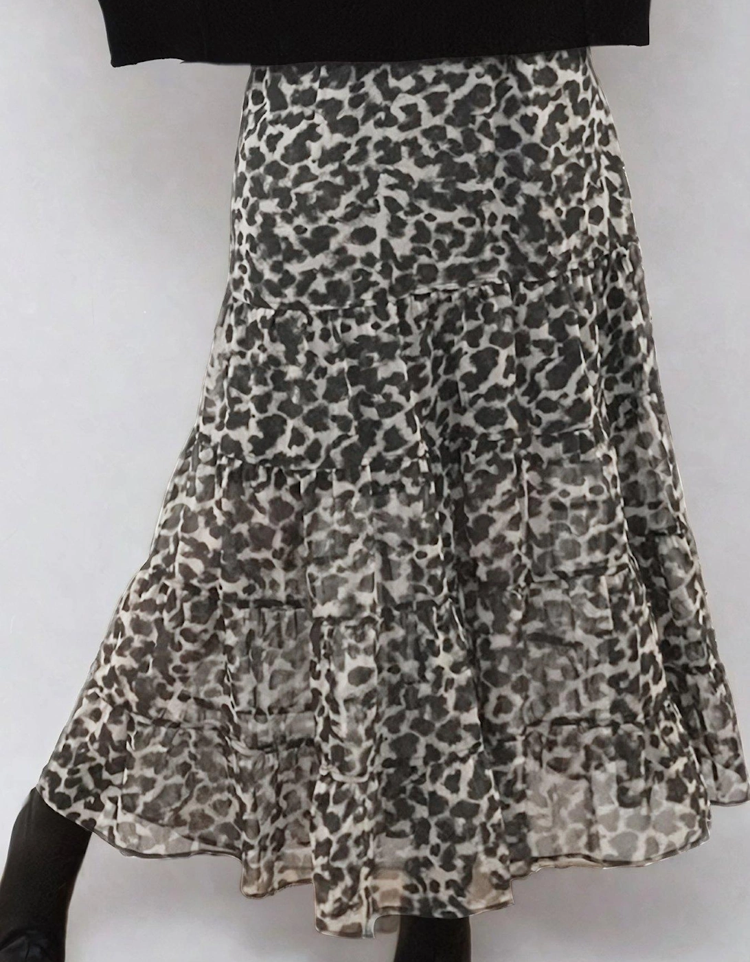 Citrine Tiered Boho Maxi Skirt In Leopard Print - Multi, 2 of 1