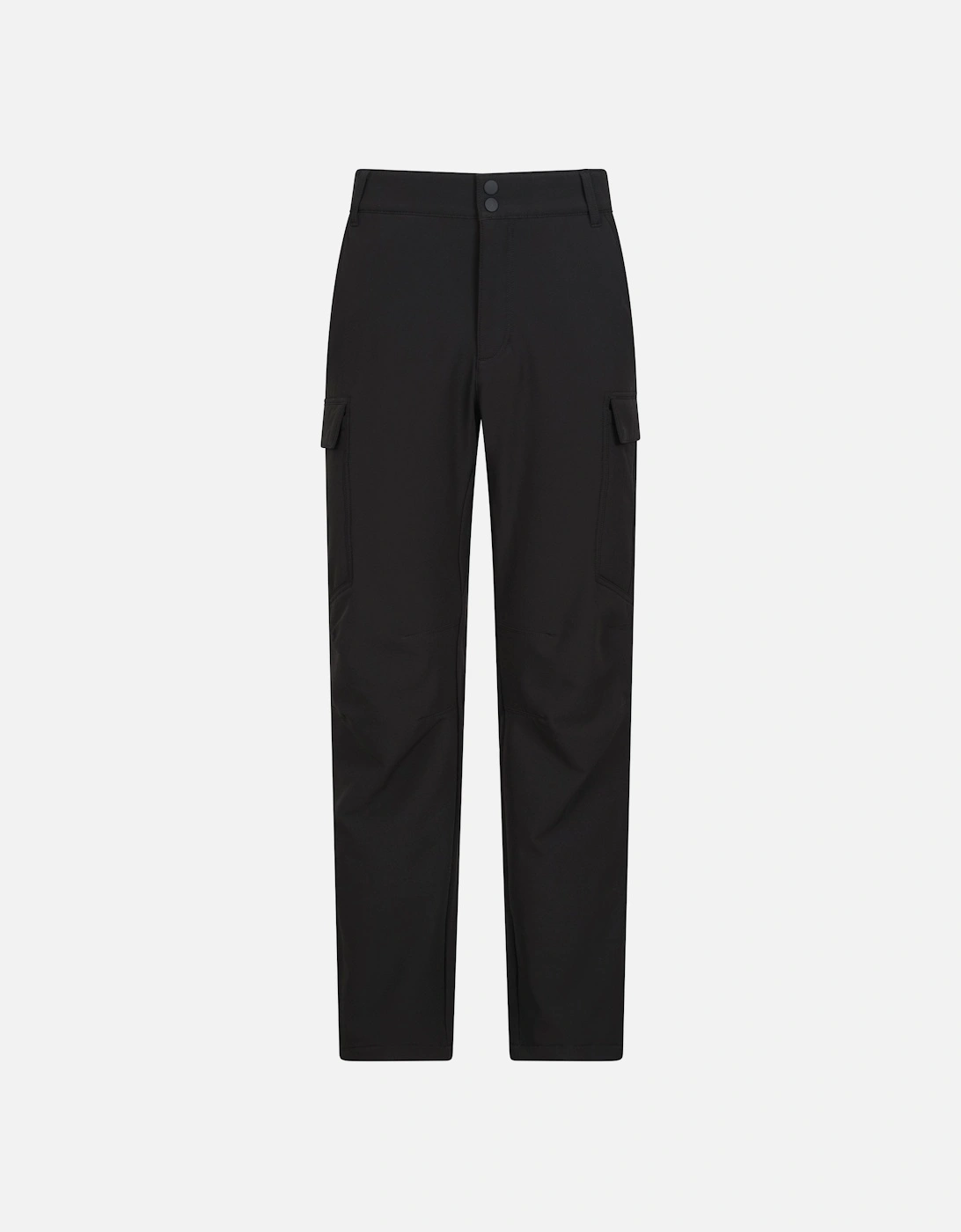 Men's Mountain Warehouse Mens Beacon Softshell Fleece Lined Trousers - Black - Size: 44R