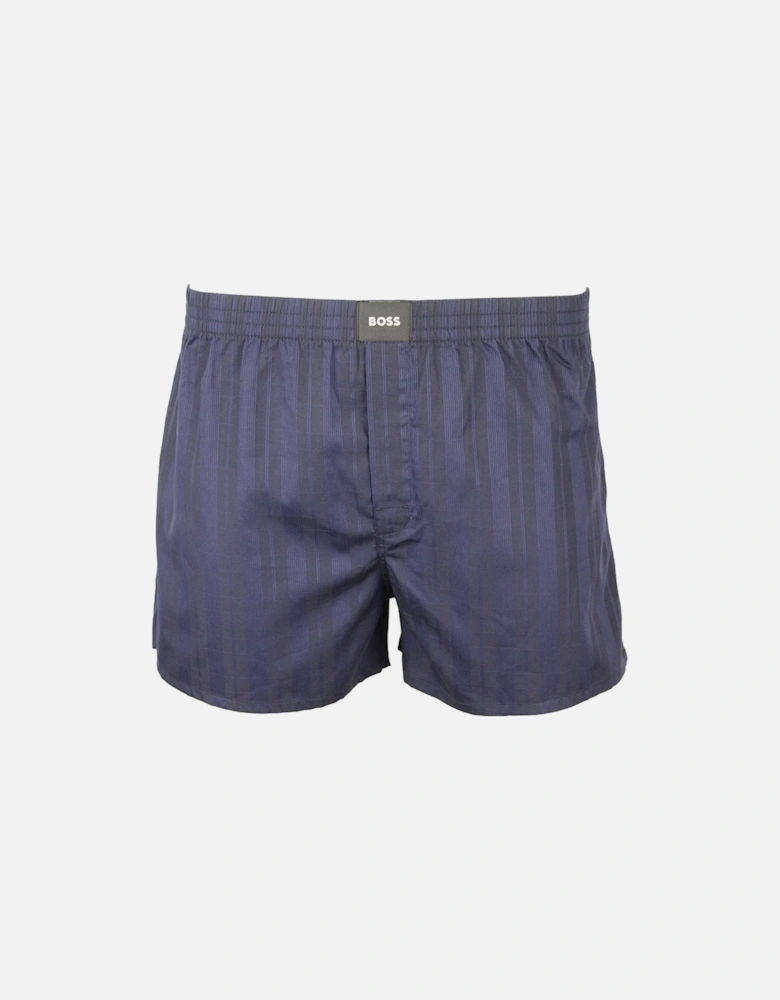 2-Pack Check & Solid Boxer Shorts, Blue/Navy